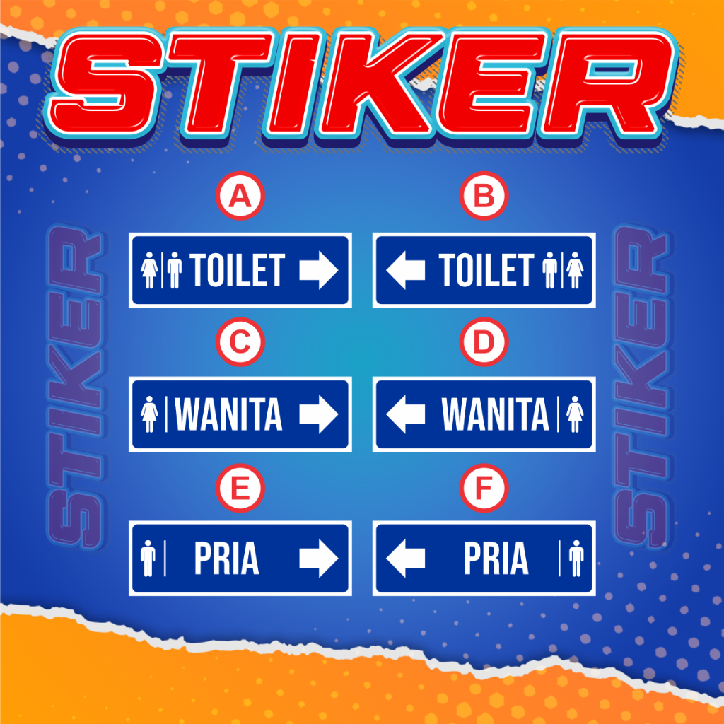 STIKER ARAH KAMAR MANDI / STIKER PETUNJUK TOILET / STIKER ARAH TOILET / STIKER TOILET