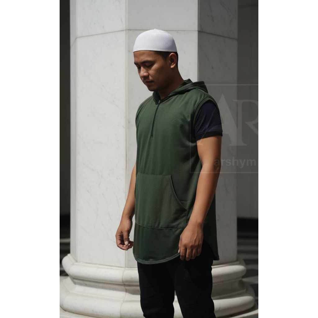 Hoodie Rompi Shalat Pria Polos / Rompi Muslim Pria / Rosal Rompi Shalat Pria