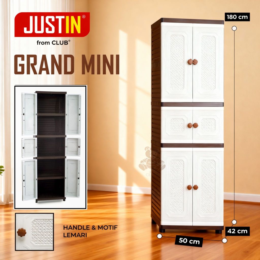 CLUB Long Door - Rak Pakaian Plastik Lemari Gantung Plastik Kabinet Plastik Susun Rak Gantung Baju