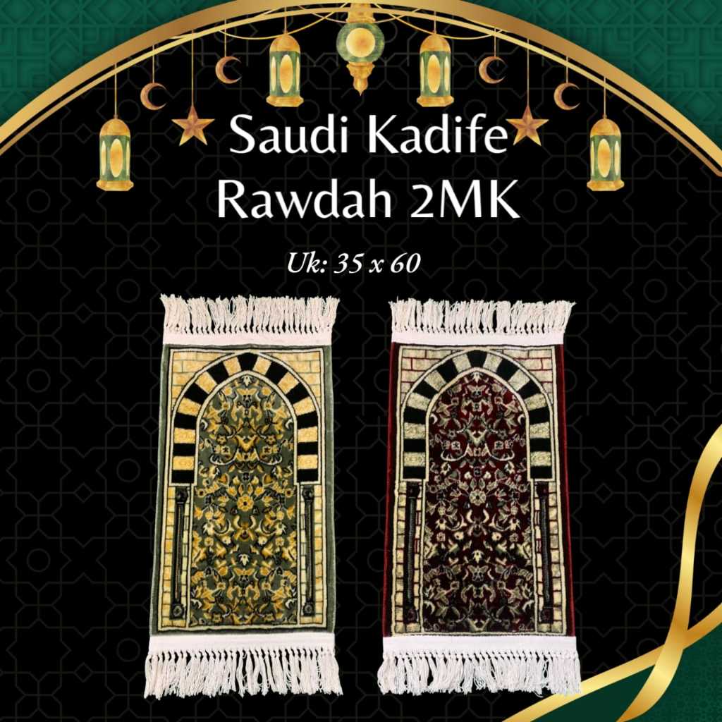 Sajadah 2 Muka Motif Rawdah | Sajadah Mini | Sajadah Madinah Anak