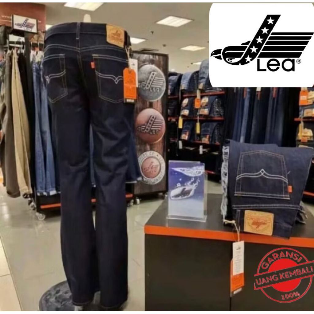 Celana Lea 606 Big Size Jeans Pria Regular Fit Non Strech Readi Jumbo 28-44