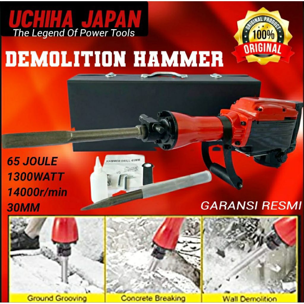 BOR Jack HAMMER DEMOLITION merek UCHIHA tipe UC 95 bobok Aspal  Japan tehnologi
