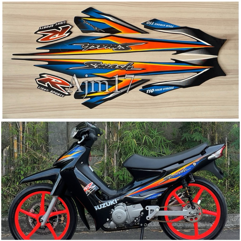 STIKER STRIPING MOTOR SMASH 2003 HITAM