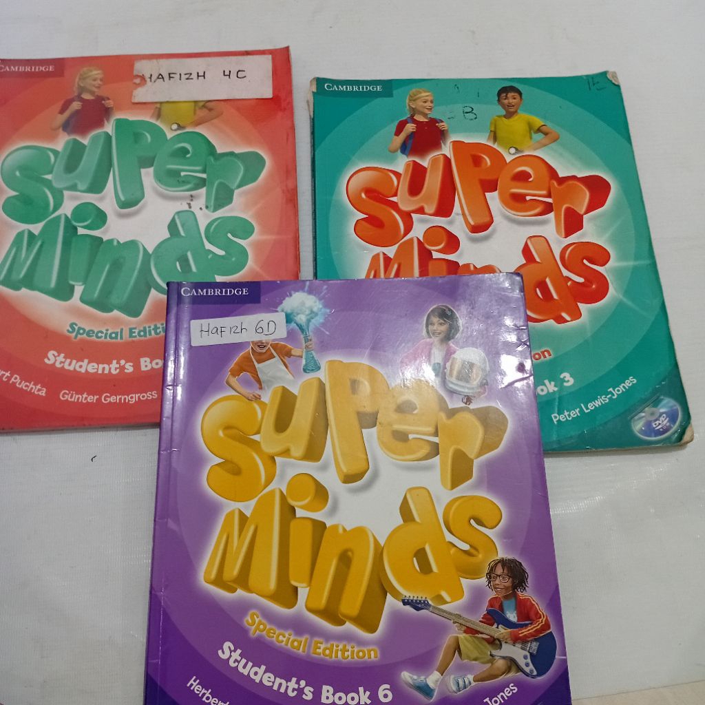 SUPER MINDS SPECIAL EDITION STUDENT'S BOOK 3, STUDENT BOOK 4, STUDENT'S BOOK 6 PRELOVED MULUS