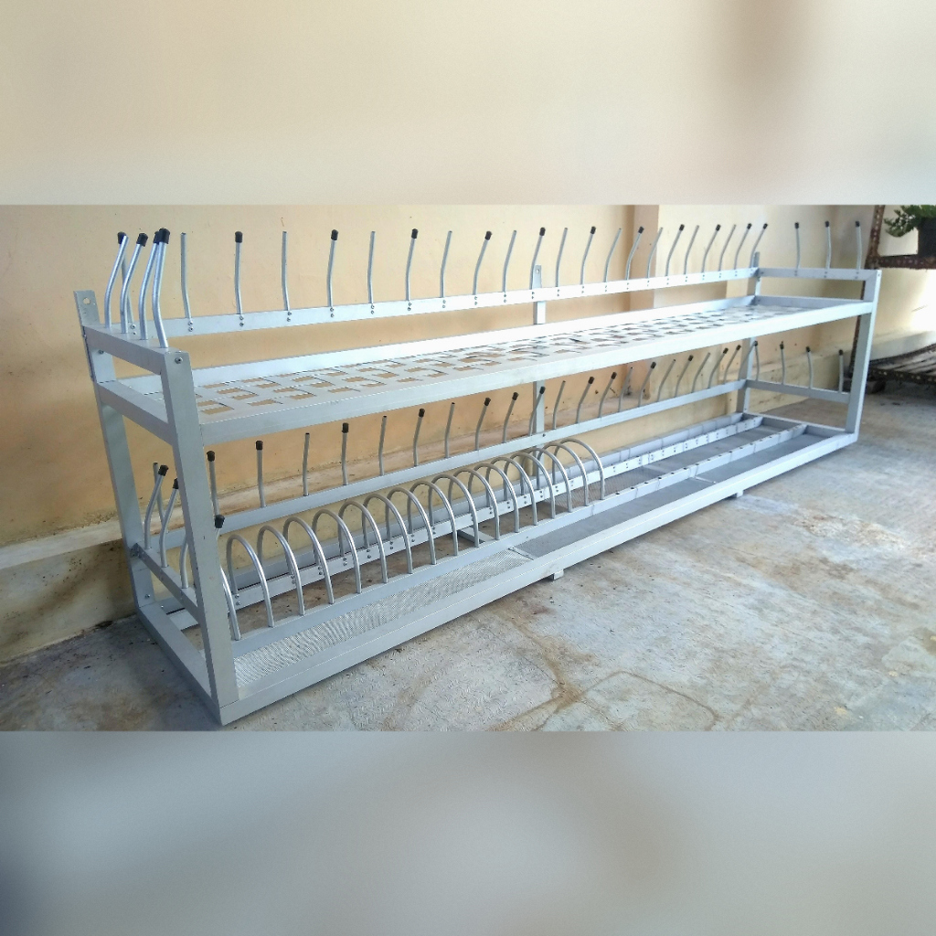 RAK PIRING DINDING GANTUNG ALUMINIUM ALUMUNIUM