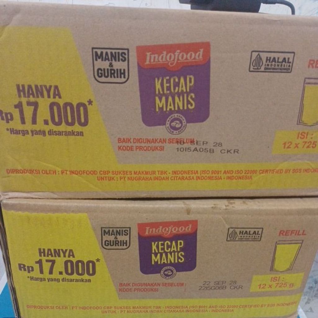 kecap manis indofood 725gr 1 dus isi 12pocuh