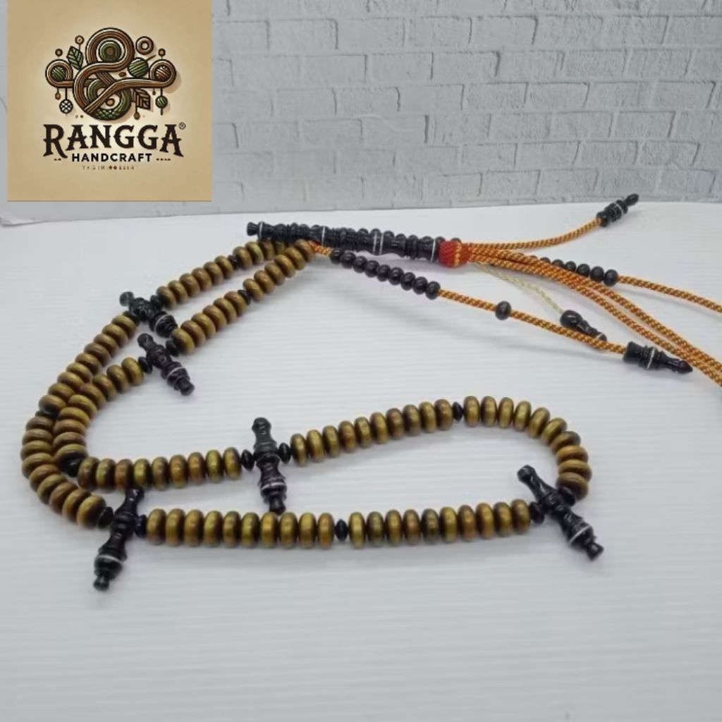 Tasbih tijani/tijaniyah akar Bahar kuning emas A001