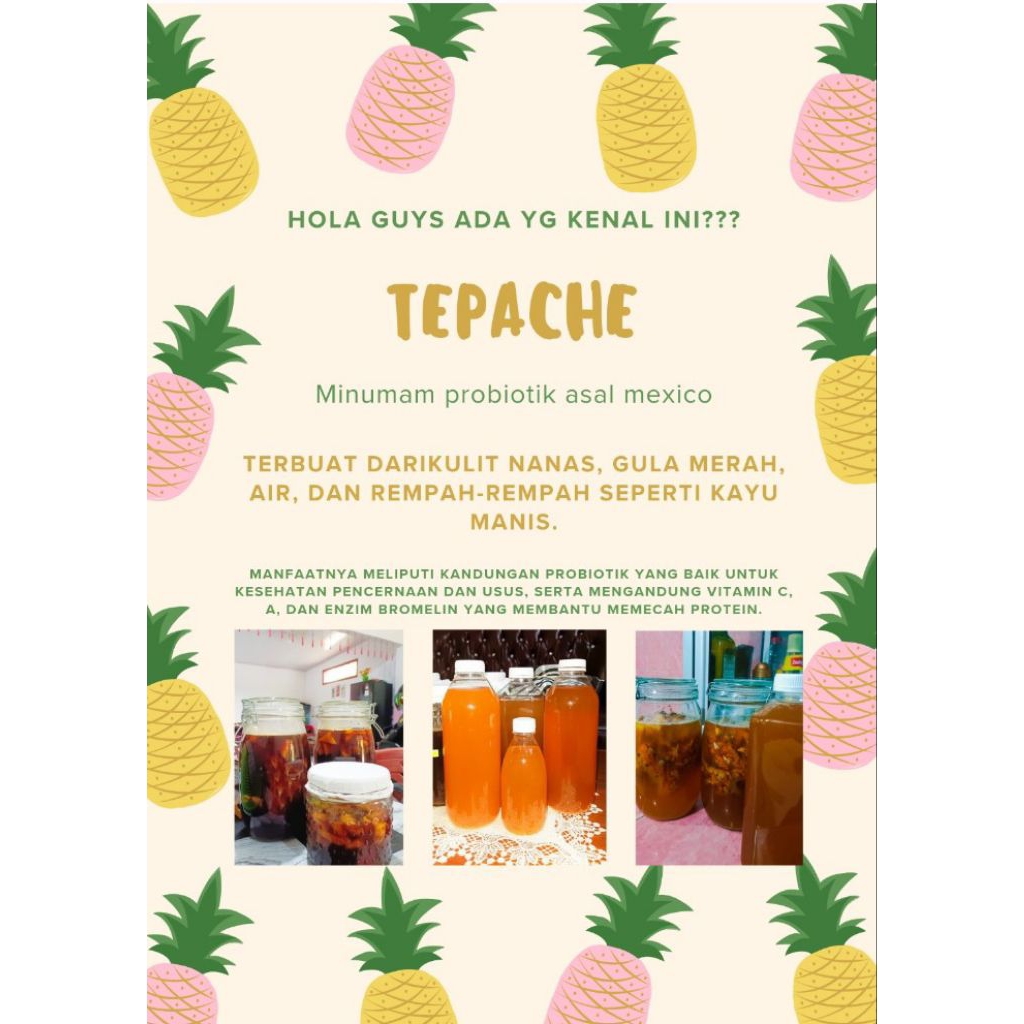 Tepache (minuman probiotik fermentasi nanas)1lt