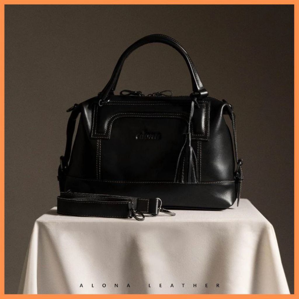 Alona Leather Freya Shoulder Bag - Tas Selempang Bahu Wanita Kulit Sapi Asli 100% Original Free Domp