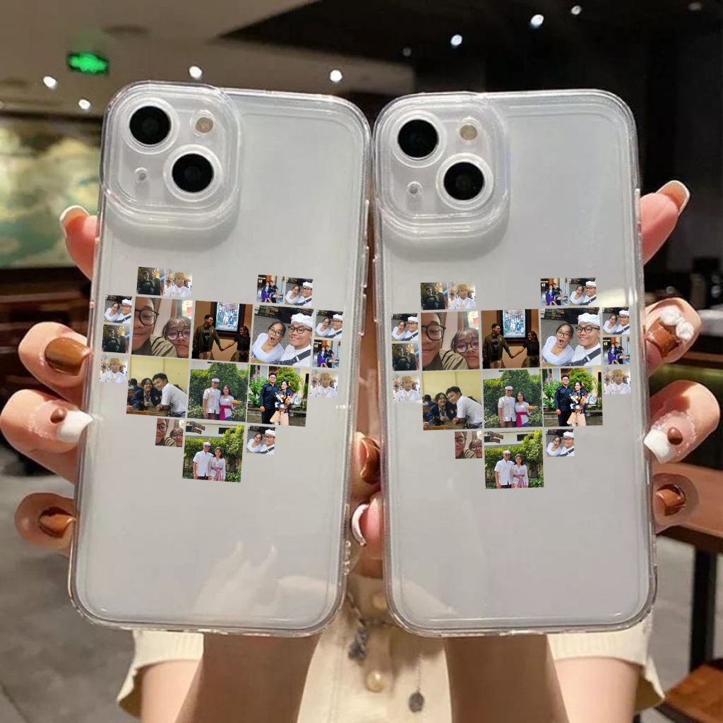 Custom Foto Love Couple Softcase bening clear case 11 foto ready for all type hp...