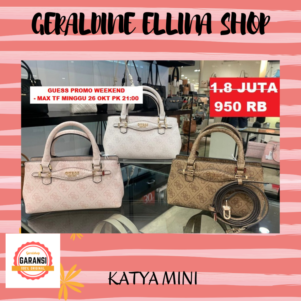 Tas Guess wanita satchel bag ORIGINAL 100% sale KATYA MINI