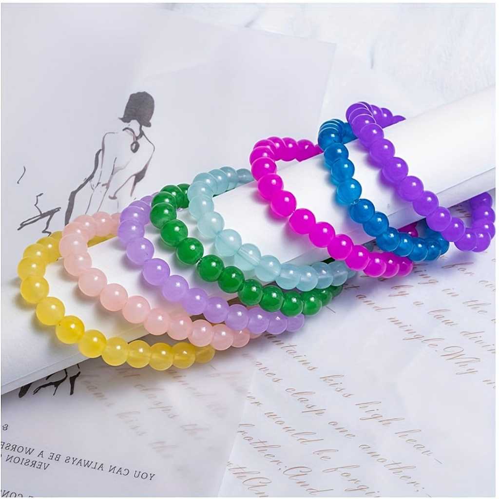 G55 - Gelang Giok Polos Cantik Kristal Warna-Warni / Gelang Korea lucu / Gelang Murah / Aksesoris wa