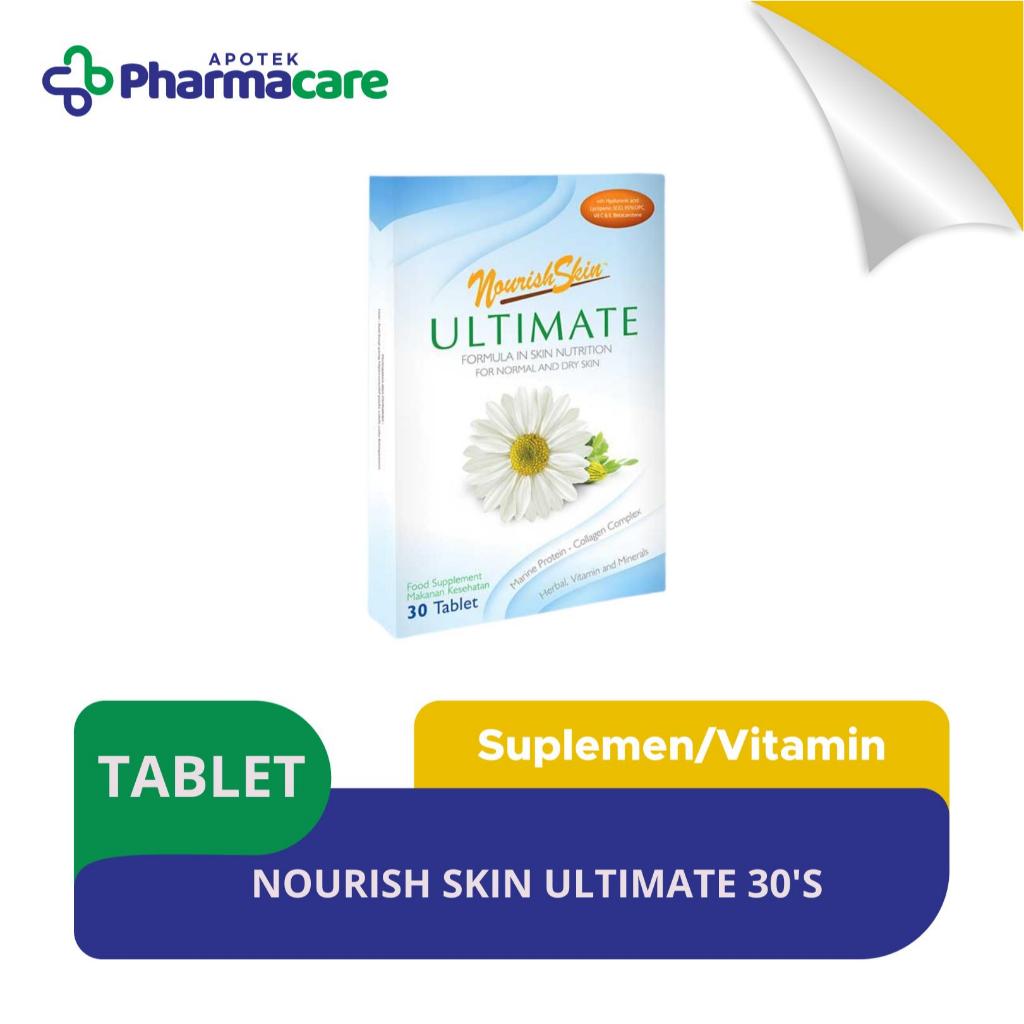 PHARMACARE | NOURISH SKIN ULTIMATE 30'S | SUPLEMEN KULIT - PERAWATAN KULIT KERING DAN NORMAL - ANTIO