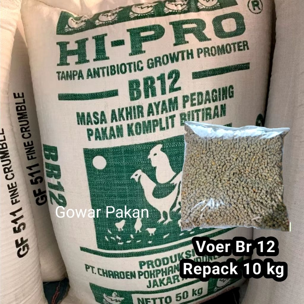 Br 12 Pakan Ayam Dewasa Pedaging Hi-Pro BR12 Butiran Repack 10kg