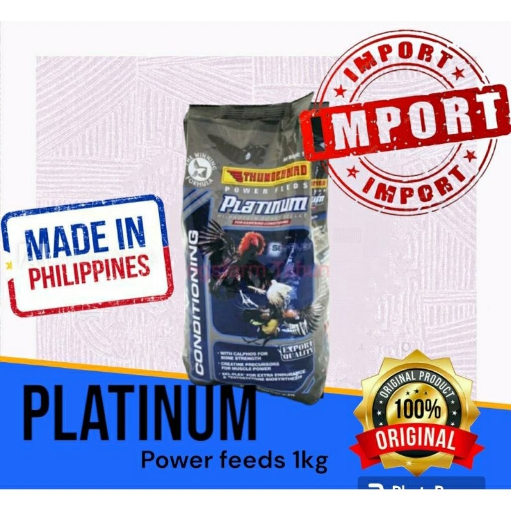 Platinum Thunderbird 1kg pelet pakan ayam jago import
