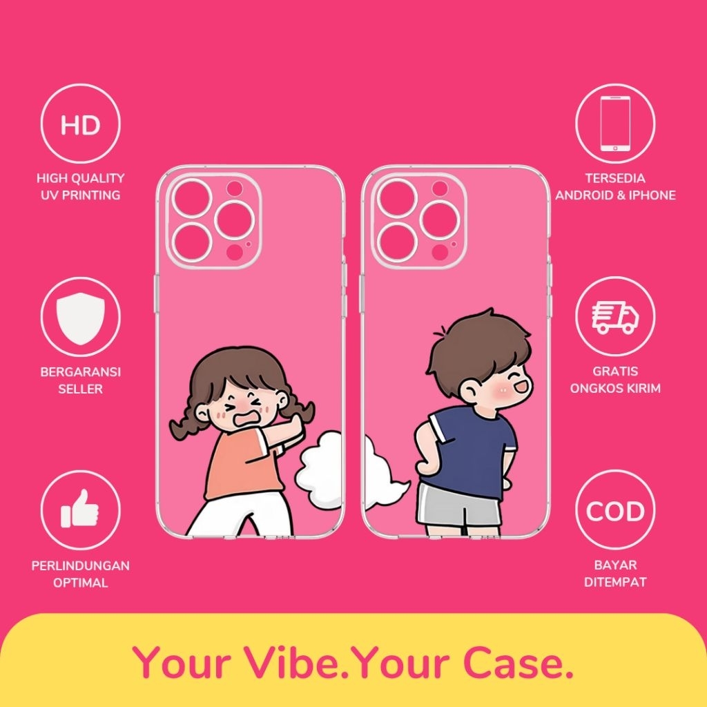 Custom Case Desain Couple All Type Hp Android & iPhone Bahan Softcase Silikon