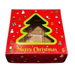 (5 Pcs)Box Mika Hampers Natal Dus Mika Kue Motif Christmas Kotak Natal 25x25x10cm