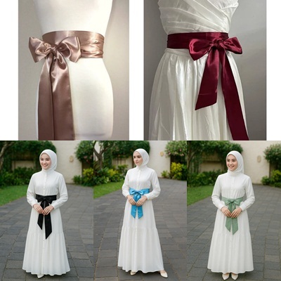 Termurah Sabuk Kain Pita Cantik Satin Velvet Kekinian Ikat Pinggang Aksesoris Baju Dress Kondangan