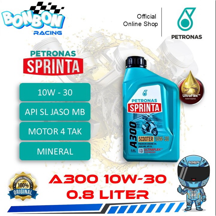 Oli Petronas Sprinta A300 10W-30 0,8L Motor Matic Vario Beat Scoopy PCX Burgman Street Nex