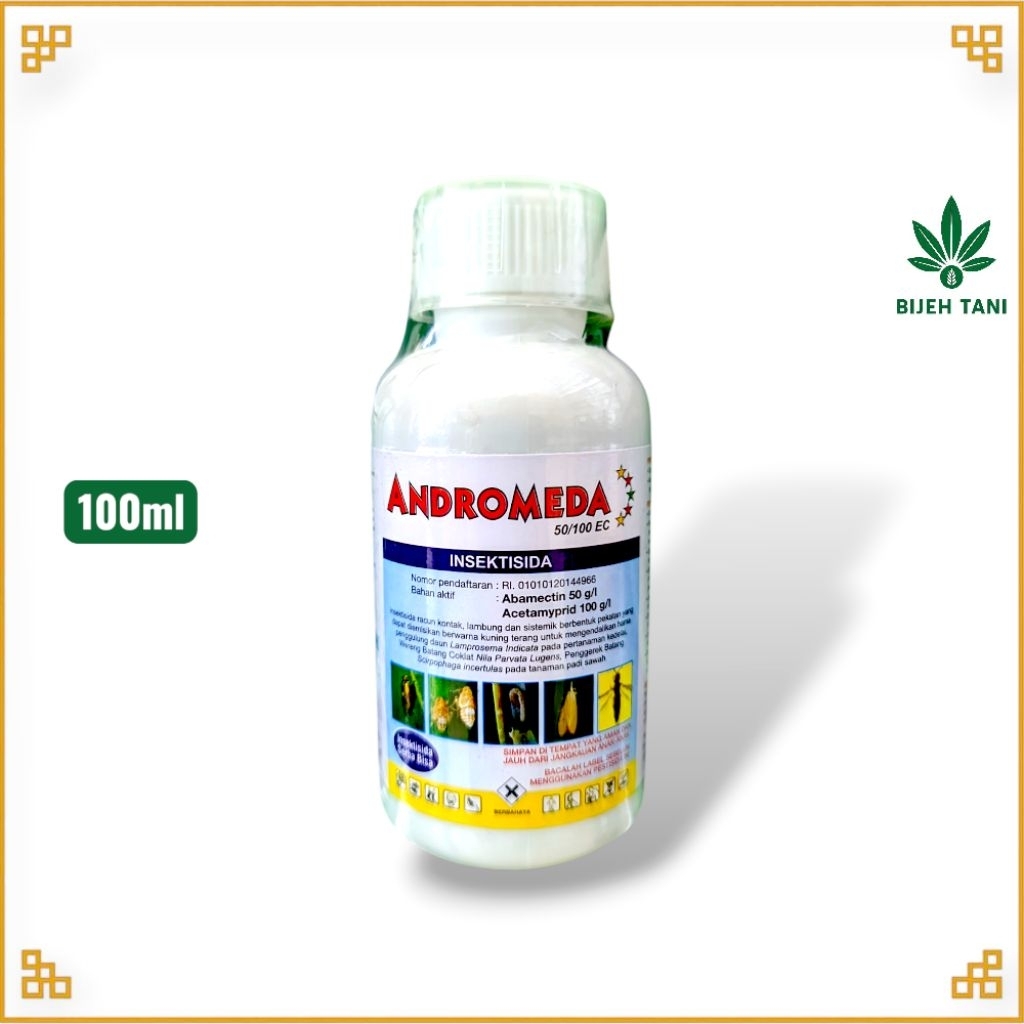 Insektisida ANDROMEDA 100ml – Abamektin & Acetamiprid | Anti Ulat, Kutu, Hama Tanaman