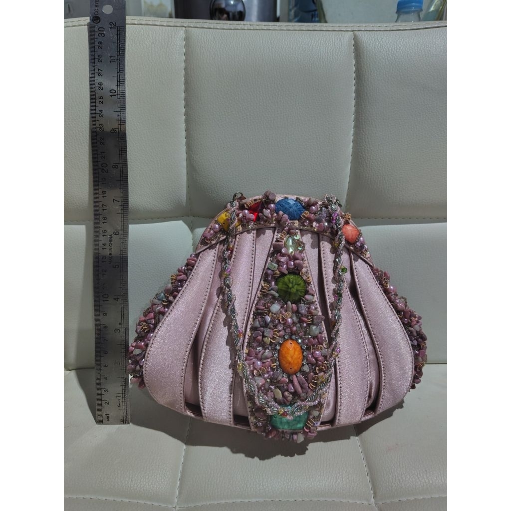 tas pesta mewah dng Payet batu branded