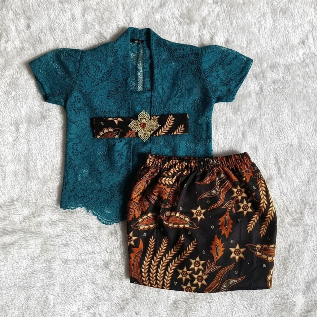 SETELAN KEBAYA BROKAT ANAK 1-9TAHUN FREE BELT&BROS