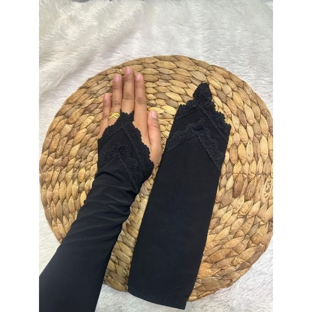 manset tangan cincin renda/manset tangan cicin renda muslimah/sarungan tangan cincin renda