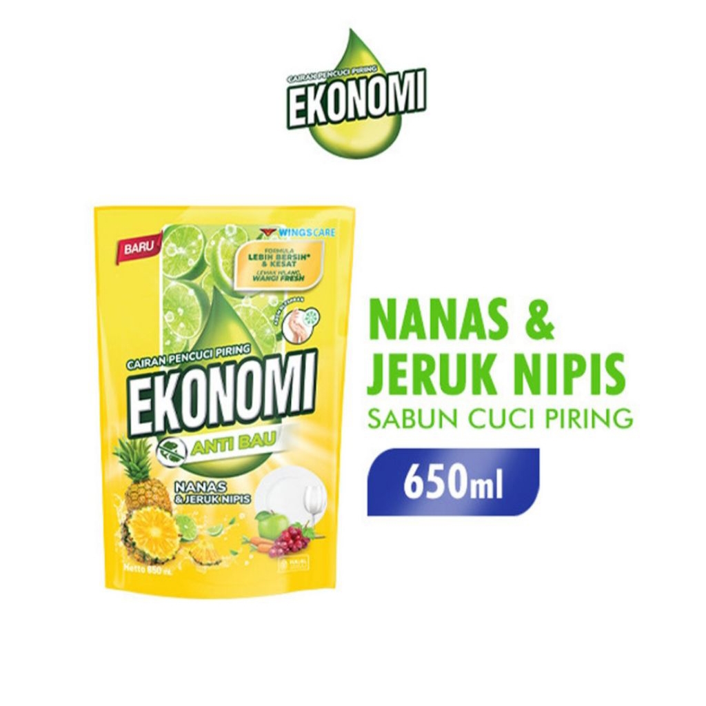 1 Dus Ekonomi Pencuci Piring dengan formula Perpaduan Nanas dan Jeruk Nipis 650ml