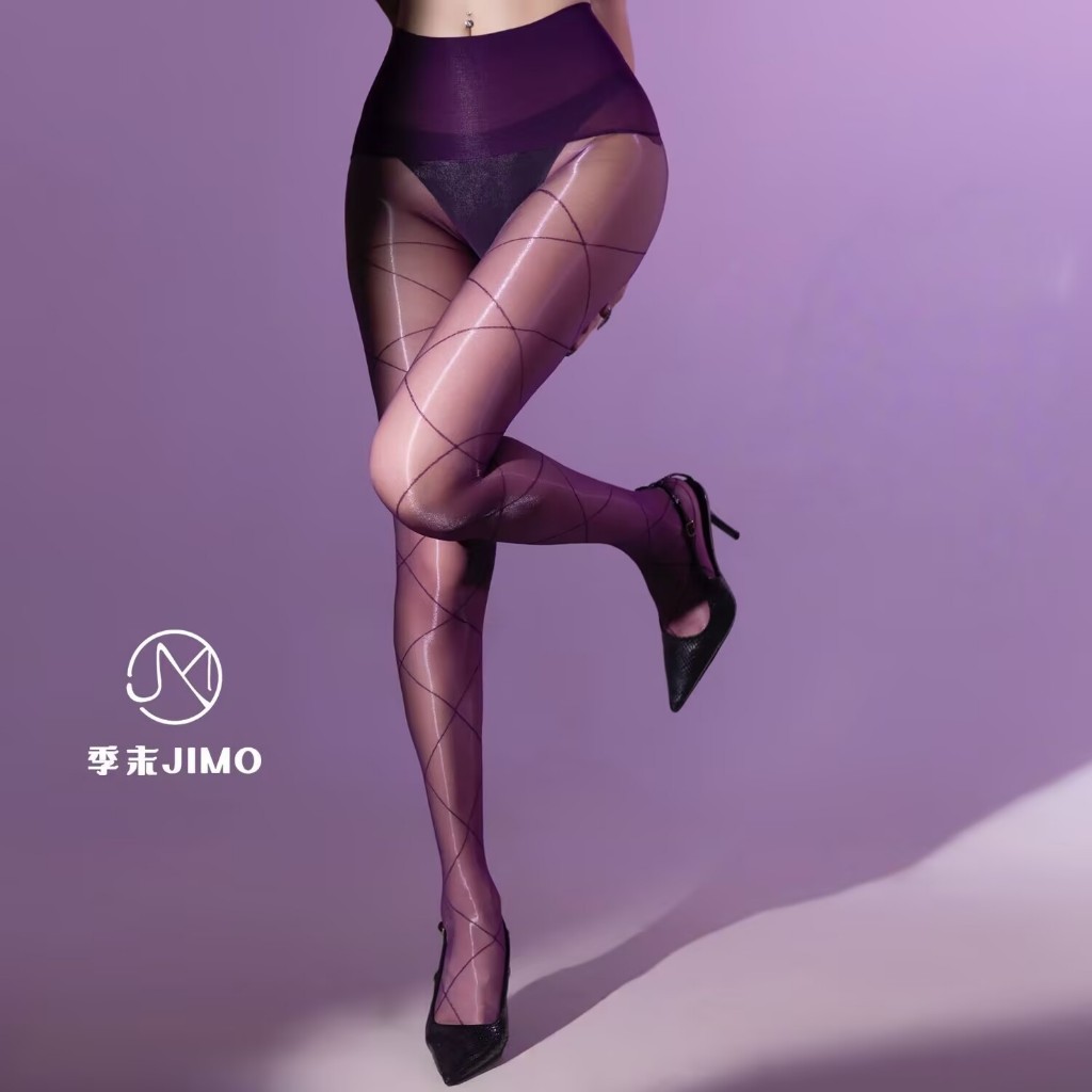 Cross diamond grid sexy seamless stockings Aurora shiny ultra-thin pantyhose