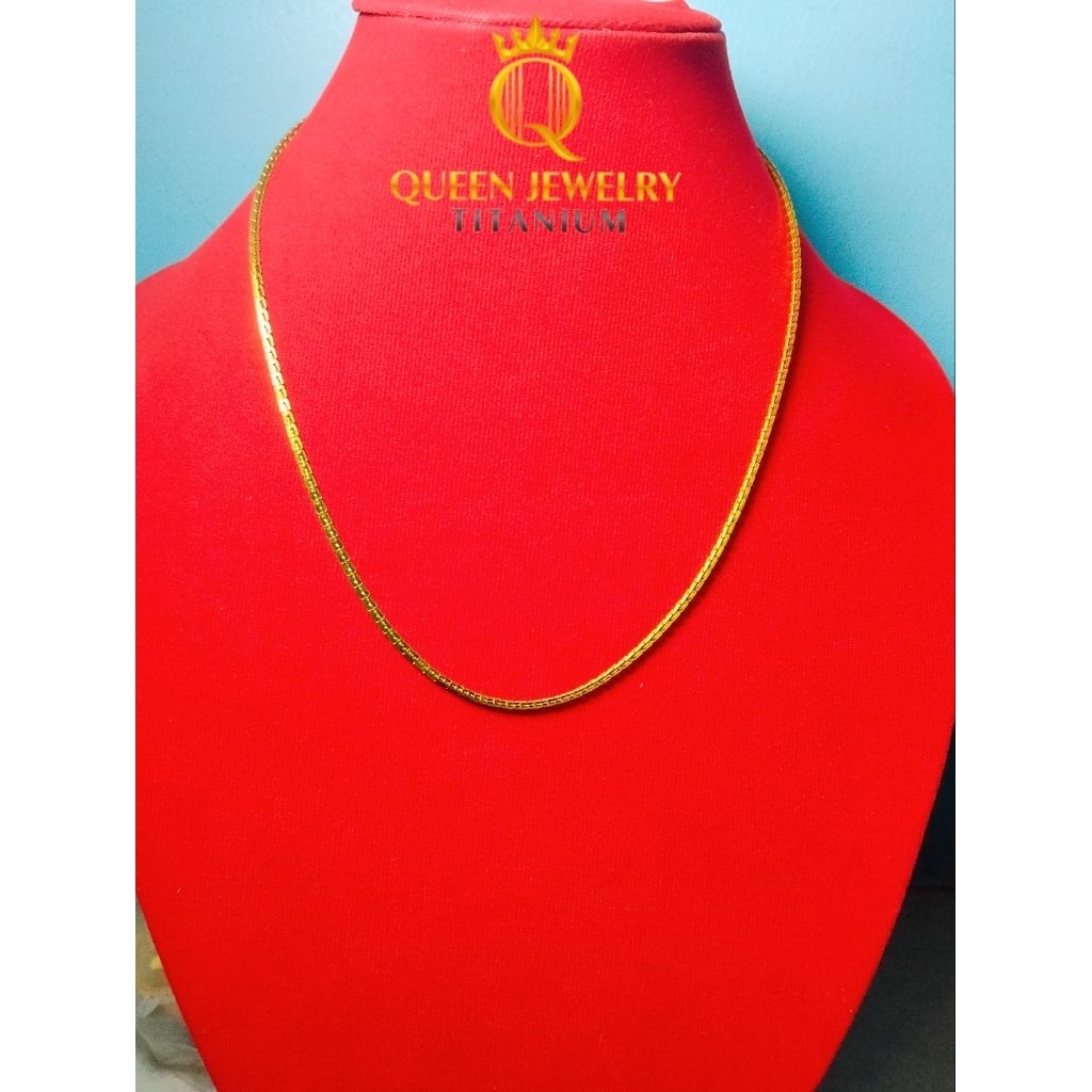 Kalung Titanium Gold Luxury - Snake Chain Premium Elegan | Queen Jewelry Titanium