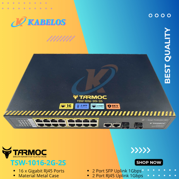 Tarmoc TSW-1016-2G-2S Gigabit 1U Switch Unmanage 16 port Metal Case