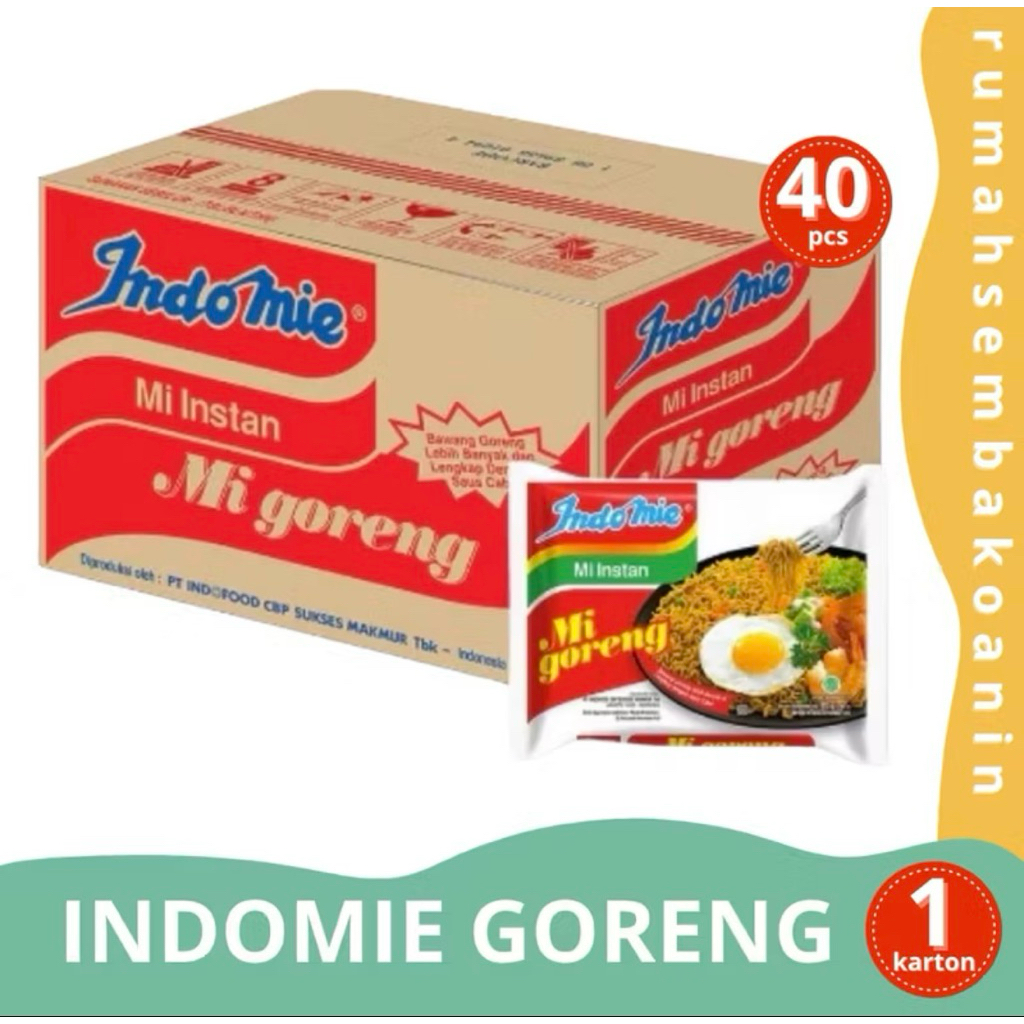 (GROSIR) Indomie goreng 1 dus 40 pcs Indomie Goreng Karton