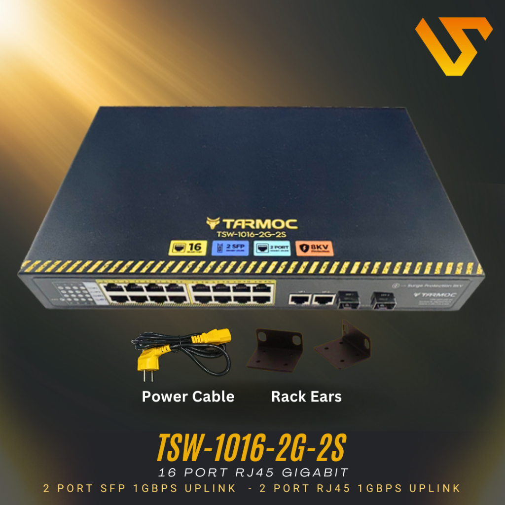 Tarmoc TSW-1016-2G-2S Gigabit 1U Switch Unmanage 16 port Metal Case