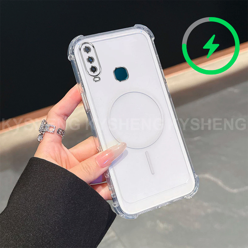 Case VIVO Y17 Y15 Y12 MAGSAFE Wireless Magnetic TPU KORI Bumper Magnetic Clear Softcase
