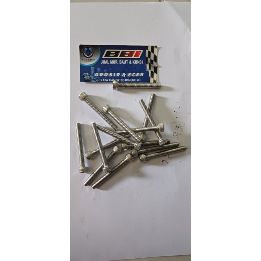 baut L stenliss 6x50 baut 10 panjang 5cm