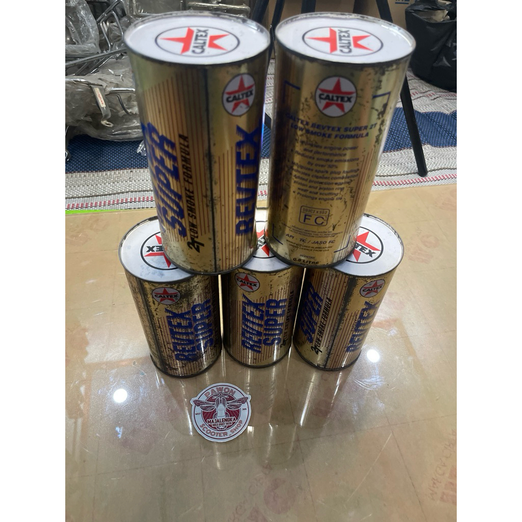 Oli jadu oli lawas oli kaleng Oli samping Revtex Super Gold 2T