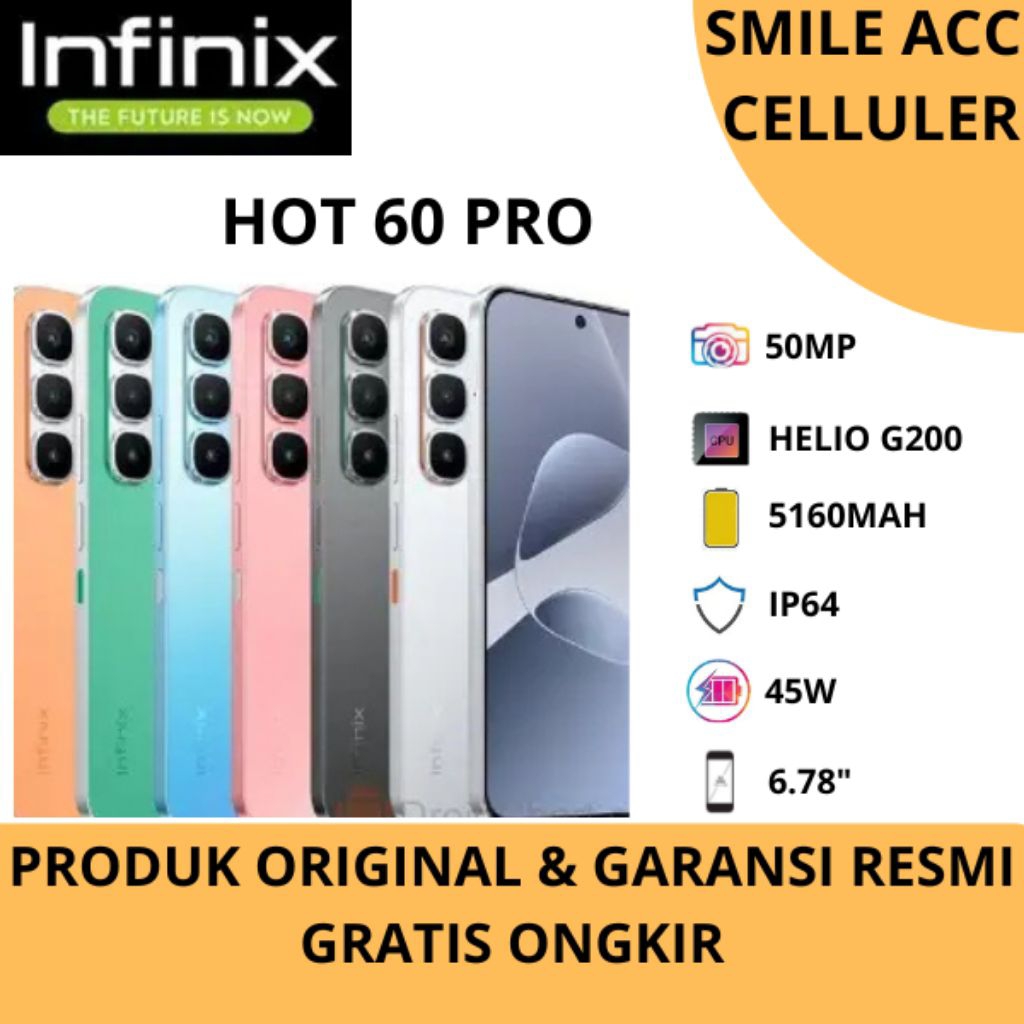 HANDPHONE INFINIX HOT 60 PRO RAM 8/256GB GARANSI RESMI
