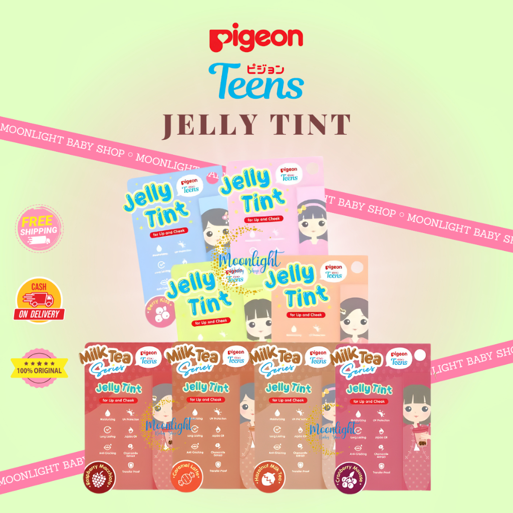 PIGEON Teens Jelly Tint 2.2gr | Lip and Cheeck Pelembab Bibir BPOM | Milk Tea Series