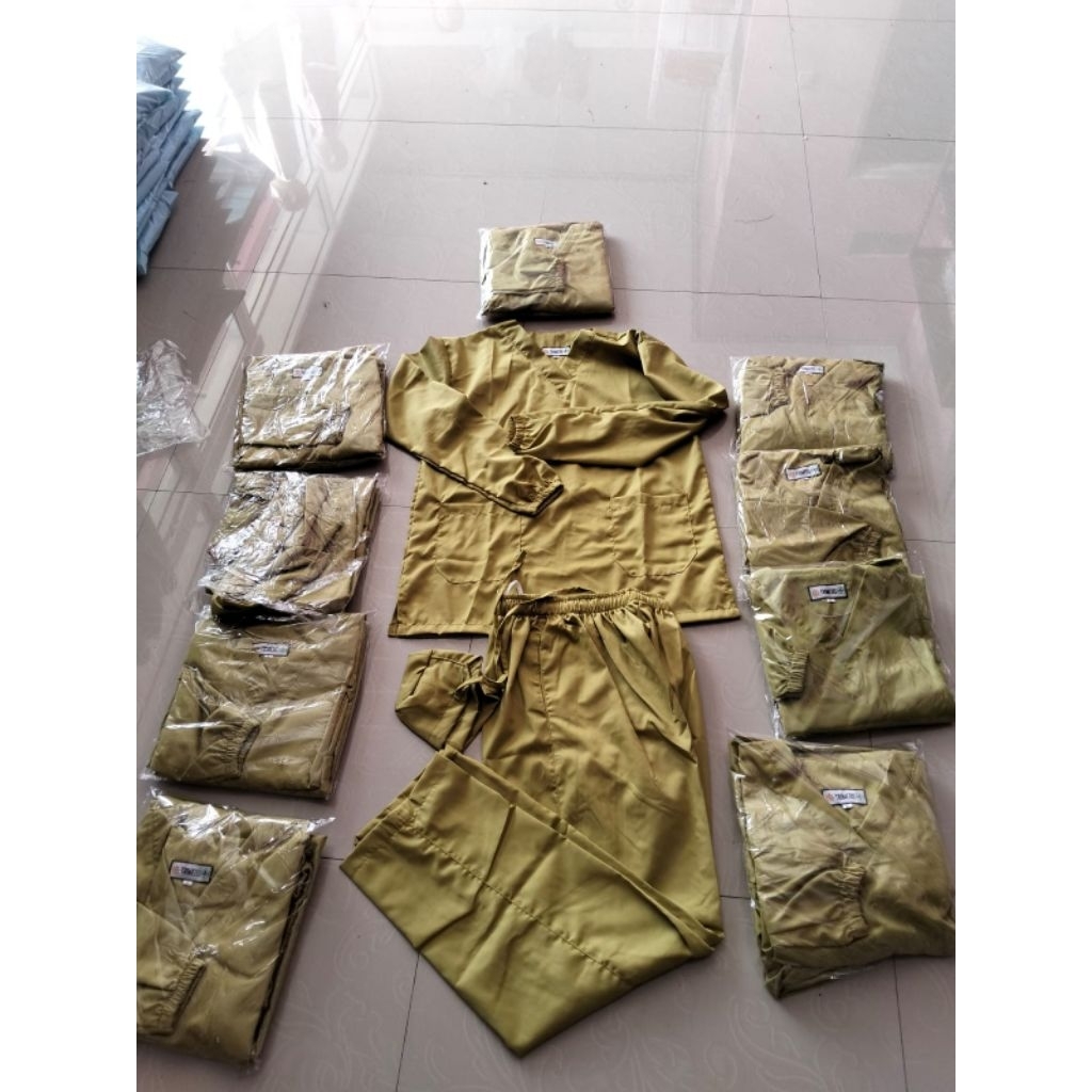 Set OK / Baju Jaga Lengan Panjang / Baju OK Lengan Panjang / Catton Toyobo