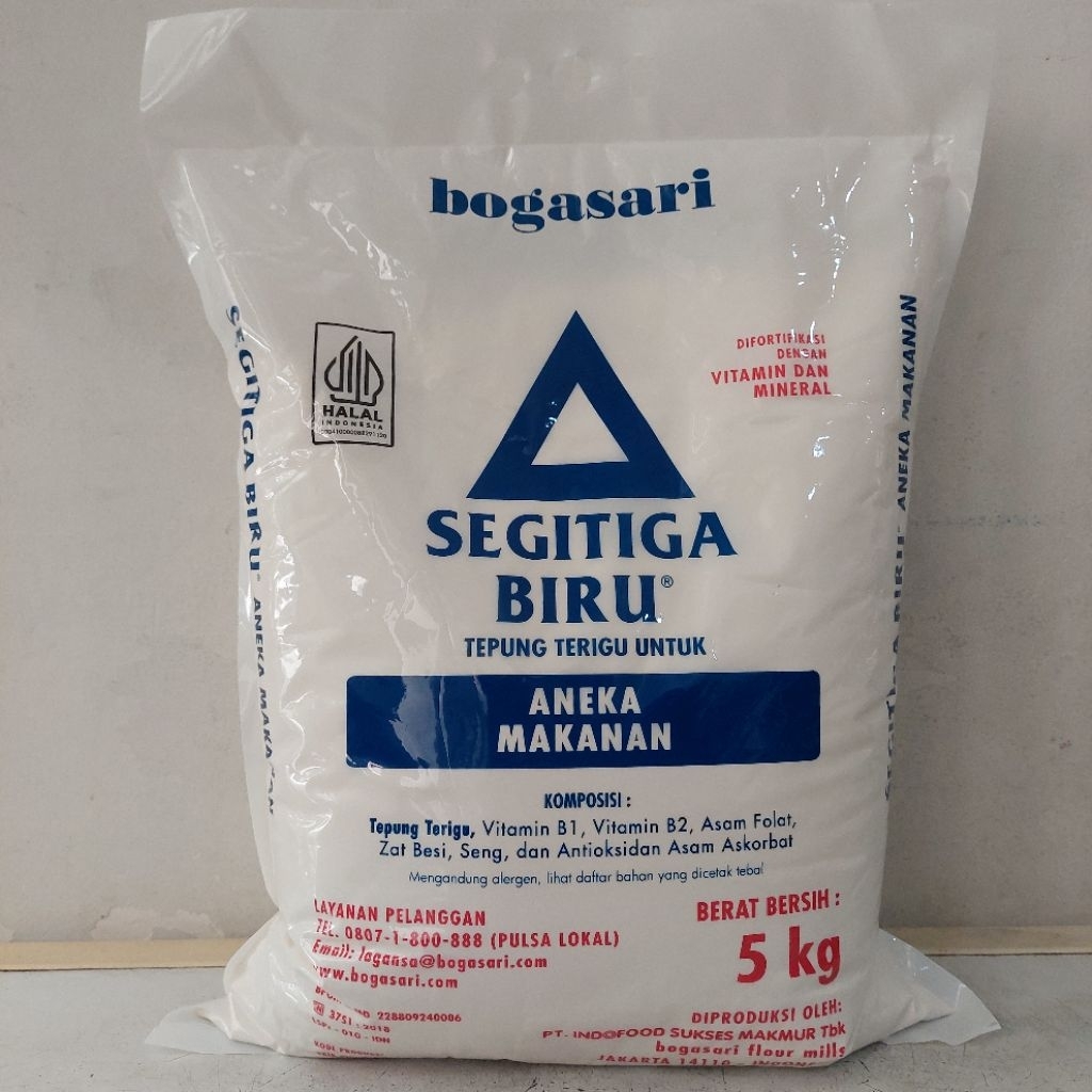 Bogasari tepung segitiga biru 5 kg | tepung segitiga biru