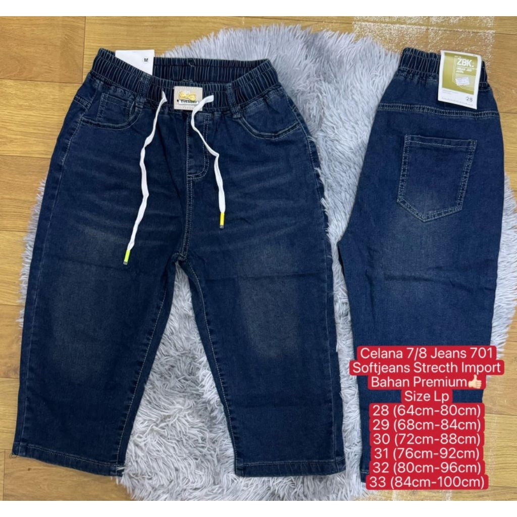 BISA COD Celana Jeans Import 7/8 Wanita Bahan Premium Halus Lembut Enak Dipakai celana 7/8 Jeans imp