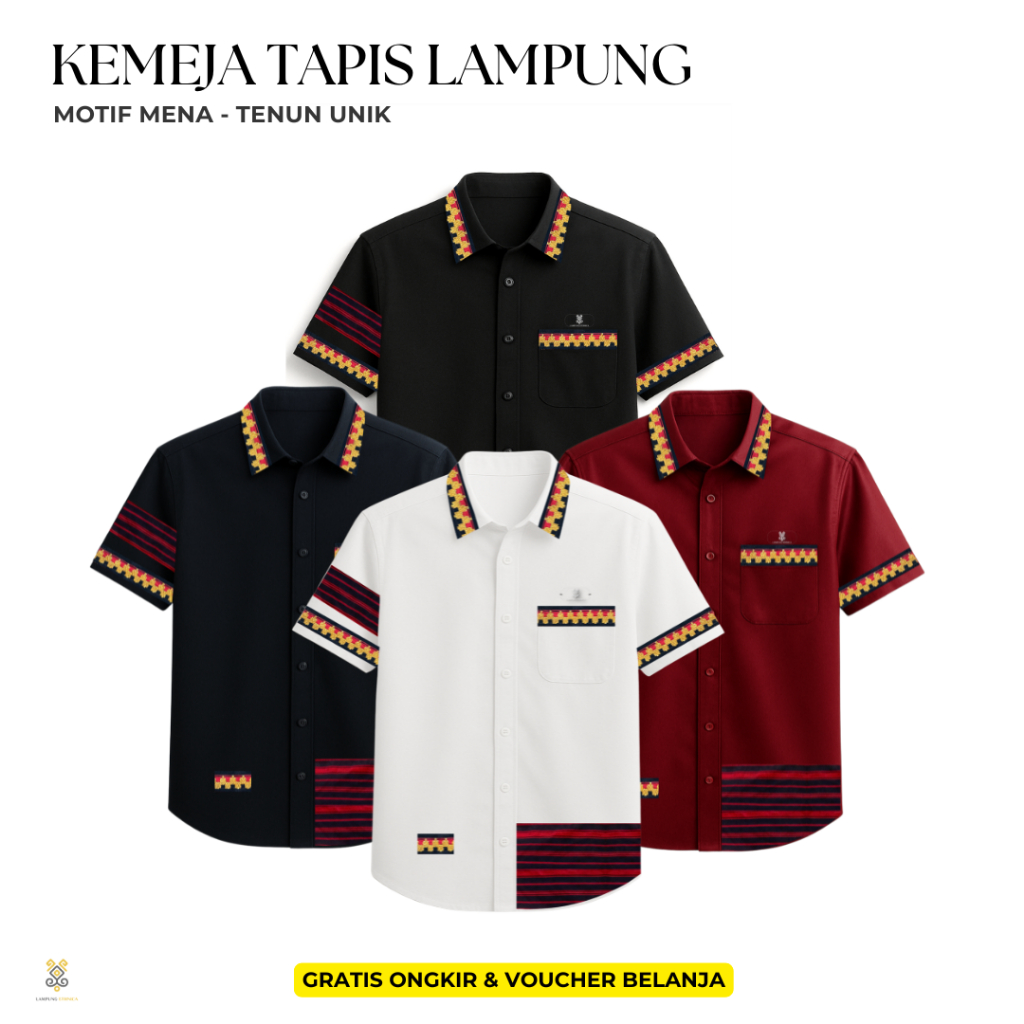 LAMPUNG ETHNICA OFFICIAL - TAPIS LAMPUNG ASLI   - kemeja formal adat LAMPUNG - KEMEJA FORMAL LAKI - 