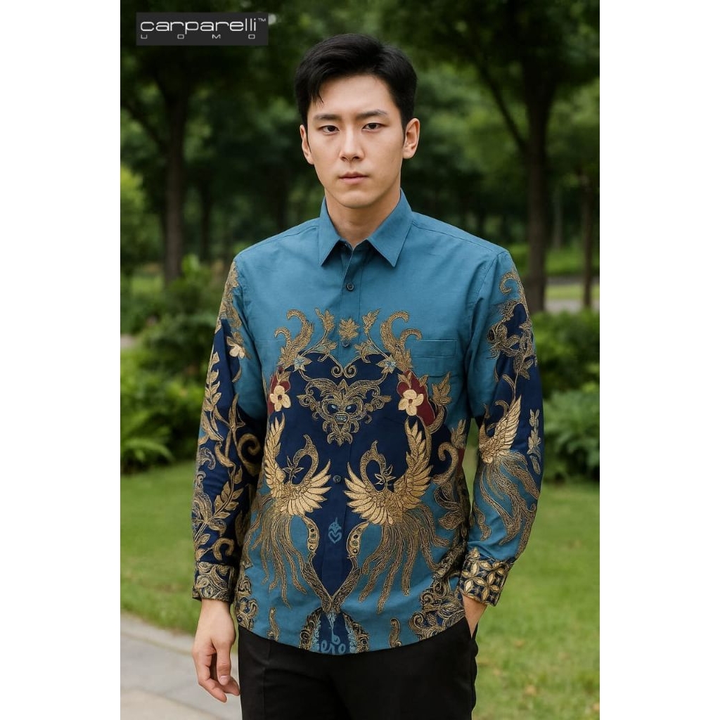 kemeja batik lengan panjang carparelli