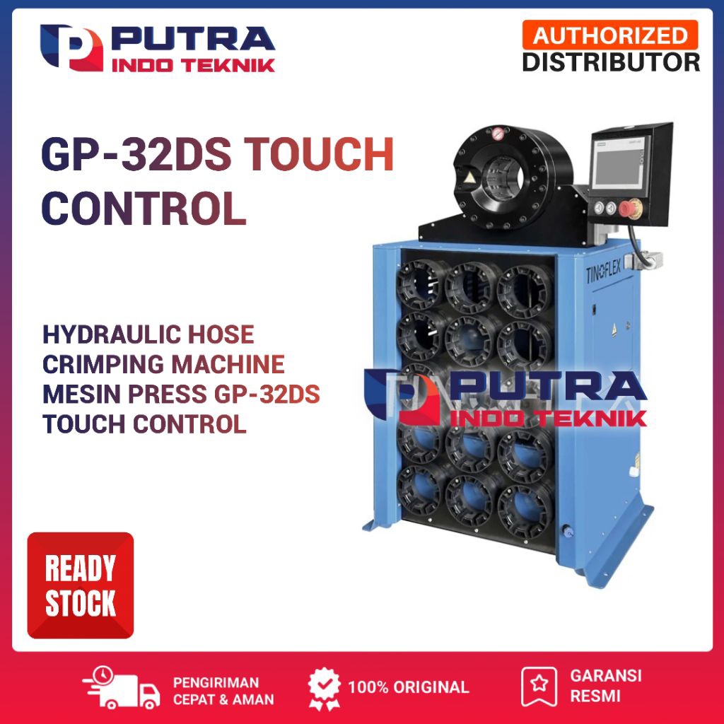 HYDRAULIC HOSE CRIMPING MACHINE MESIN PRESS GP-32DS TOUCH CONTROL