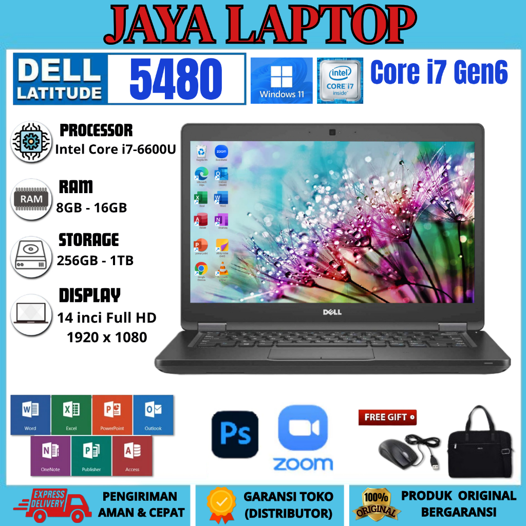 LAPTOP DELL LATITUDE 5480 i7 Gen6 RAM 16GB /1TB 14'' inch FREE TAS DAN MOUSE