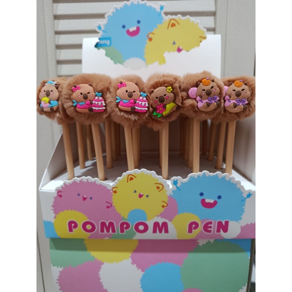 Pom Pom Pen 24pcs  / Pen Bulu Bulu / Pena bulu bulu