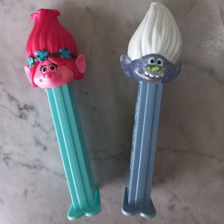 Pez Trolls set dapat 2pc karakter Poppy + Guy Diamond Original