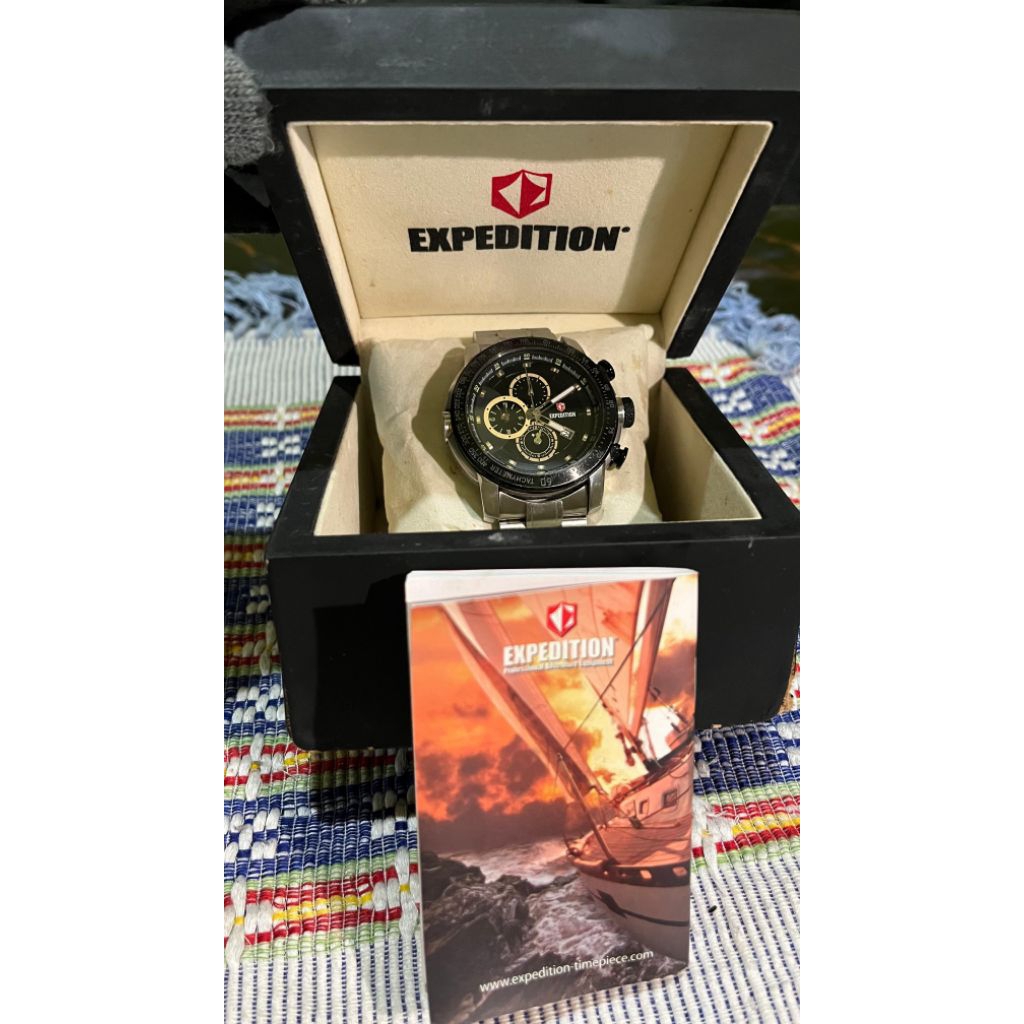 Jam Tangan Cowok Expedition E6372M Chronograph Original Second Bekas Preloved