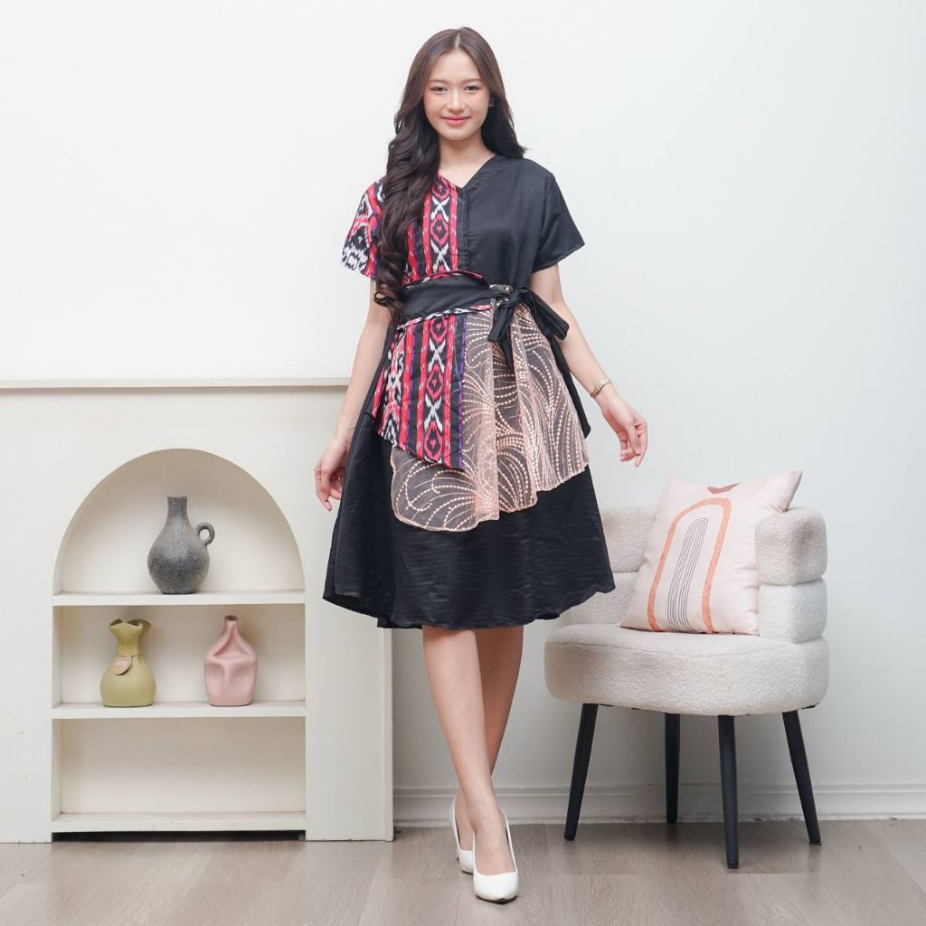 Dress wanita batik brokat