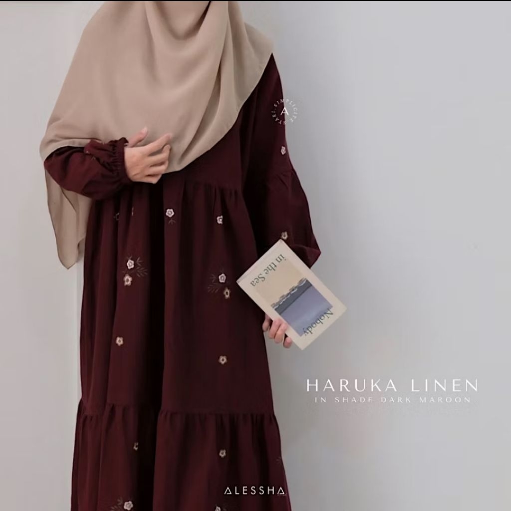 HARUKA LINEN by Alessha.id - Dark Maroon